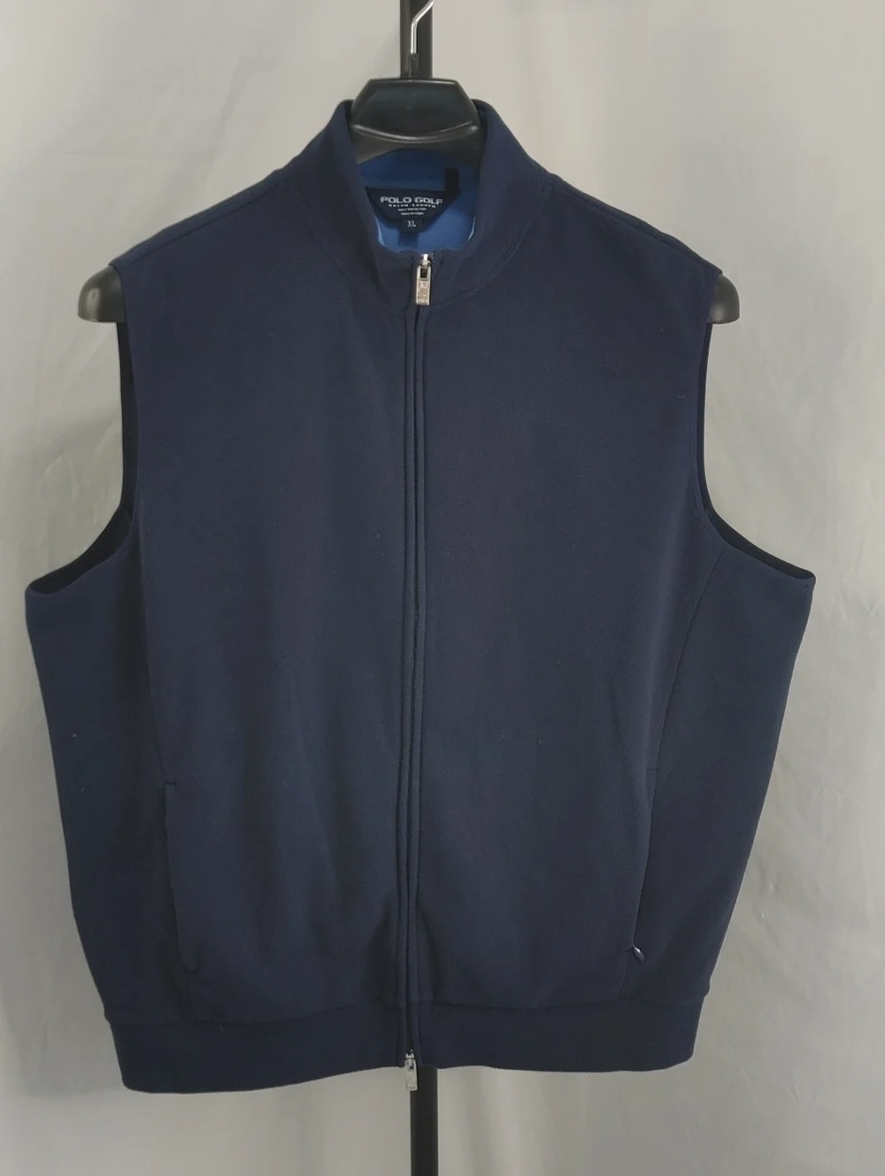 Polo Golf Ralph Lauren Vest XL Navy Full Zip Fleece Performance Sleeveless